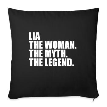 Woman Myth Legend Name Lia - Sofa pillowcase 17,3'' x 17,3'' (45 x 45 cm) - black - Front