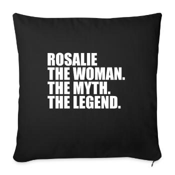 Femme Mythe Légende Nom Rosalie - Housse de coussin décorative 45 x 45 cm - noir - Devant