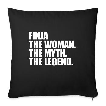 Woman Mythos Legende Name Finja - Sofakissenbezug 45 x 45 cm - Schwarz - Vorne