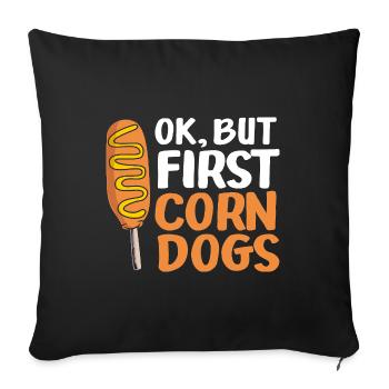 Chien de maïs - Housse de coussin décorative 45 x 45 cm - noir - Devant