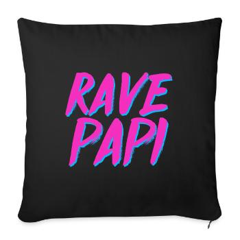 Rave Dad Techno House Electro Festival Hardstyle - Housse de coussin décorative 45 x 45 cm - noir - Devant