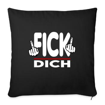 Fick Dich Mittelfinger Fuck Off Sprüche - Sofakissenbezug 45 x 45 cm - Schwarz - Vorne
