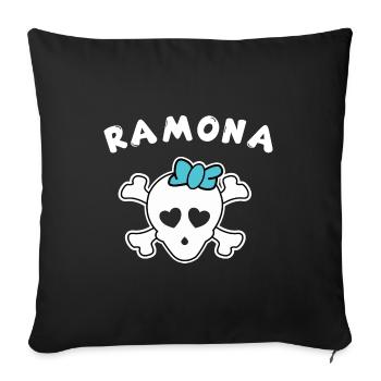 Pirate Ramona Design for Girls and Women - Sofa pillowcase 17,3'' x 17,3'' (45 x 45 cm) - black - Front