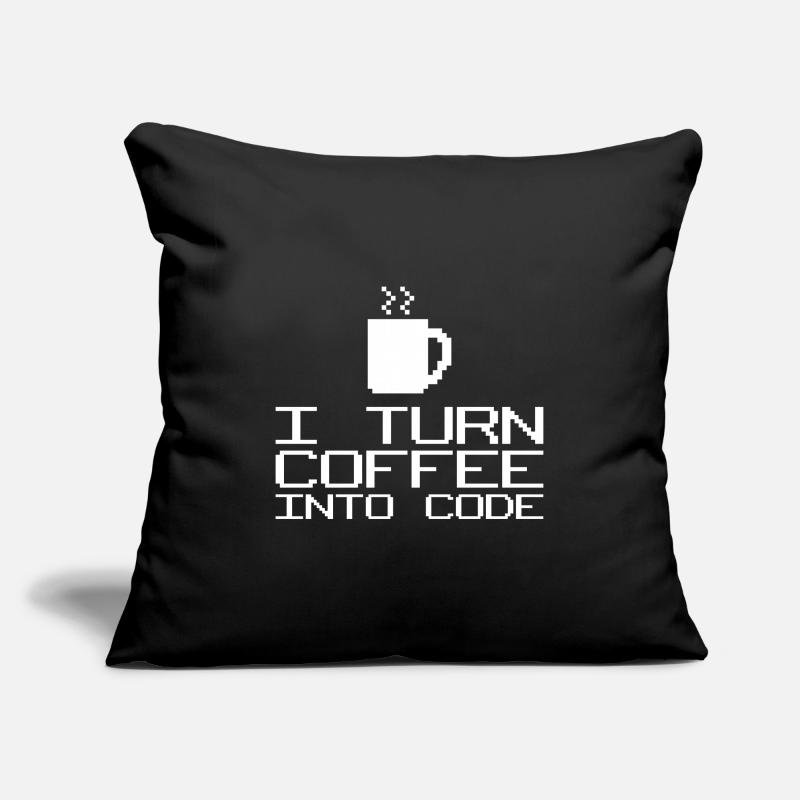 Je transforme le café en code Housse de coussin décorative 45 x 45 cm