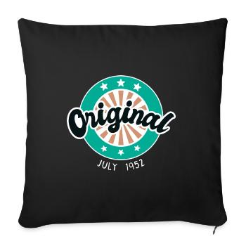 Juillet 1952 - Cadeau du 70e anniversaire. Génial. - Housse de coussin décorative 45 x 45 cm - noir - Devant