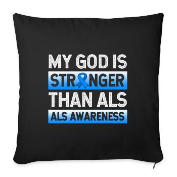 ALS nerve disease - Sofa pillowcase 17,3'' x 17,3'' (45 x 45 cm) - black - Front