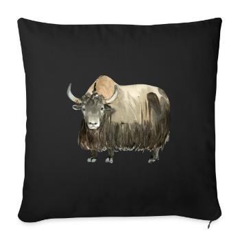 yak - Sofa pillowcase 17,3'' x 17,3'' (45 x 45 cm) - black - Front