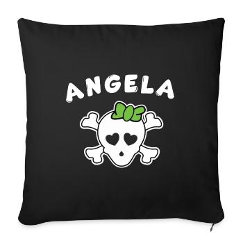 Pirate Angela Design pour les filles et les femmes - Housse de coussin décorative 45 x 45 cm - noir - Devant