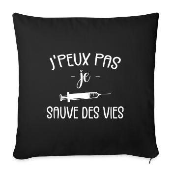 I can't save lives - Sofa pillowcase 17,3'' x 17,3'' (45 x 45 cm) - black - Front