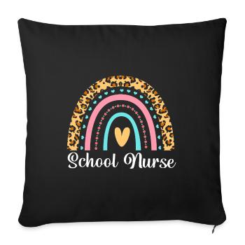 Infirmière scolaire Médecine hospitalière - Housse de coussin décorative 45 x 45 cm - noir - Devant