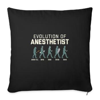 Evolution Of Anesthetist Für Anästhesie Ärzte - Sofakissenbezug 45 x 45 cm - Schwarz - Vorne