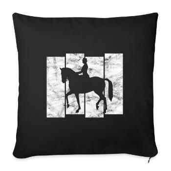 Dressage Équitation Cavaliers de dressage Équitation Équitation - Housse de coussin décorative 45 x 45 cm - noir - Devant