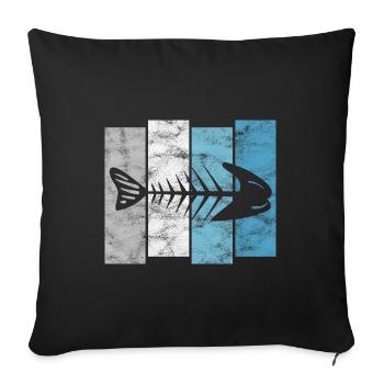 for anglers, fishermen and children | Pisces - Sofa pillowcase 17,3'' x 17,3'' (45 x 45 cm) - black - Front