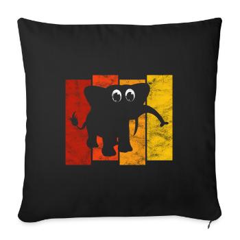 Eléphant éléphant pour enfants - Housse de coussin décorative 45 x 45 cm - noir - Devant