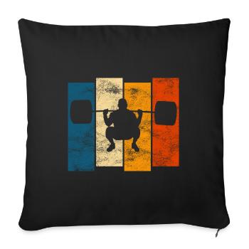Musculation Bodybuilder GYM Fitnessstudio Retro - Housse de coussin décorative 45 x 45 cm - noir - Devant
