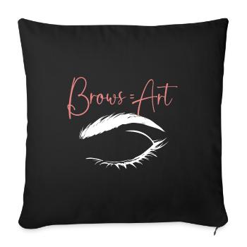 Microblading Make-up Kosmetik Kosmetikerin - Sofakissenbezug 45 x 45 cm - Schwarz - Vorne
