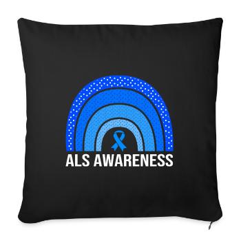 ALS nerve disease - Sofa pillowcase 17,3'' x 17,3'' (45 x 45 cm) - black - Front