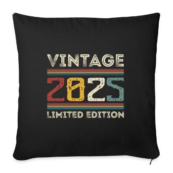 Vintage 2025 Vintage Retro Birthday Gift - Sofa pillowcase 17,3'' x 17,3'' (45 x 45 cm) - black - Front