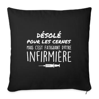 Infirmière | Cadeau Infirmière | Fête des Mères - Housse de coussin décorative 45 x 45 cm - noir - Devant