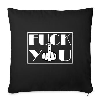 Fuck You Fuck You Majeur - Housse de coussin décorative 45 x 45 cm - noir - Devant
