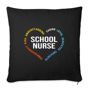 Infirmière scolaire Médecine hospitalière - Housse de coussin décorative 45 x 45 cm - noir - Devant