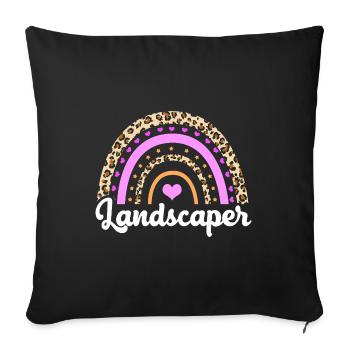 Paysagiste Jardinier Jardinier Jardinier - Housse de coussin décorative 45 x 45 cm - noir - Devant