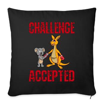 CHALLENGE ACCEPTÉ - Boxer Kangaroo + Koala Trainer - Housse de coussin décorative 45 x 45 cm - noir - Devant