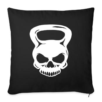 Totenkopf Kettlebell - Sofakissenbezug 45 x 45 cm - Schwarz - Vorne