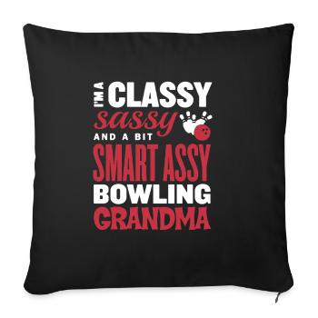 Classy Sassy Grandma Bowling - Sofa pillowcase 17,3'' x 17,3'' (45 x 45 cm) - black - Front