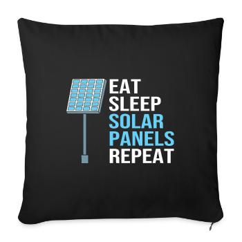 Renewable energies, solar cells, photovoltaics - Sofa pillowcase 17,3'' x 17,3'' (45 x 45 cm) - black - Front