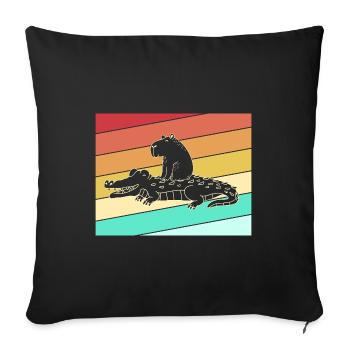 Capybara Capibara - Sofa pillowcase 17,3'' x 17,3'' (45 x 45 cm) - black - Front