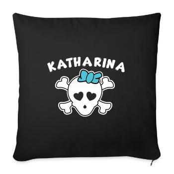 Pirate Katharina Design for girls and women - Sofa pillowcase 17,3'' x 17,3'' (45 x 45 cm) - black - Front