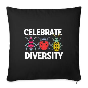 Entomologie des insectes - Housse de coussin décorative 45 x 45 cm - noir - Devant