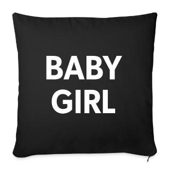 Baby Girl Weißer Text - Sofakissenbezug 45 x 45 cm - Schwarz - Vorne