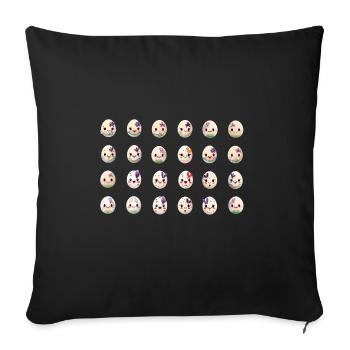 Easter pattern Easter motif many colorful eggs - Sofa pillowcase 17,3'' x 17,3'' (45 x 45 cm) - black - Front
