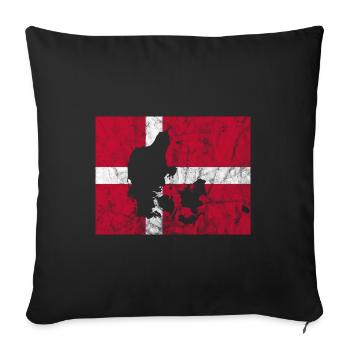 Danemark Drapeau danois Dannebrog Silhouette - Housse de coussin décorative 45 x 45 cm - noir - Devant
