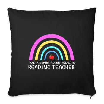 Primary School Teacher Reading Preschool Primary School - Sofa pillowcase 17,3'' x 17,3'' (45 x 45 cm) - black - Front