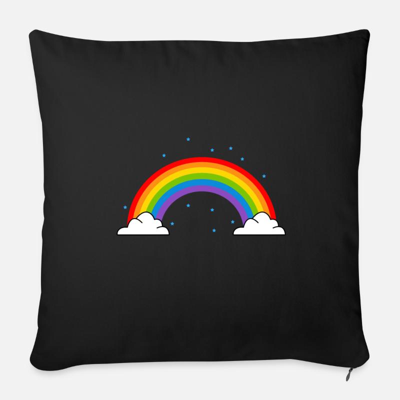 Regenbogen - Sofakissenbezug 45 x 45 cm - Schwarz