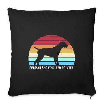 German Shorthair Dog German Pointer - Sofa pillowcase 17,3'' x 17,3'' (45 x 45 cm) - black - Front