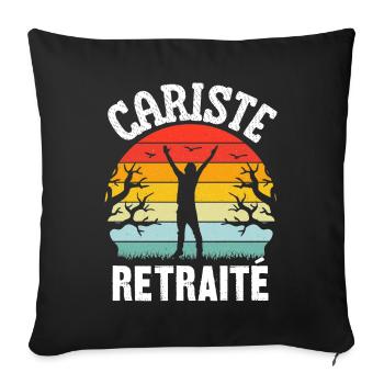 cariste retraité - Housse de coussin décorative 45 x 45 cm - noir - Devant