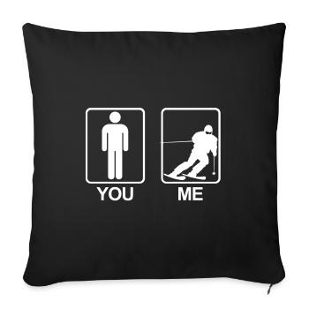 Symbol Man You - Me | Skier, Skiing, Mountain - Sofa pillowcase 17,3'' x 17,3'' (45 x 45 cm) - black - Front