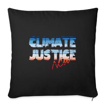 Justice climatique maintenant - Housse de coussin décorative 45 x 45 cm - noir - Devant