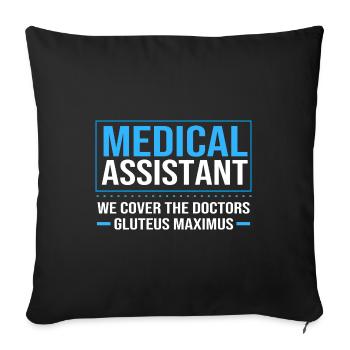 Medical Physician MFA - Sofa pillowcase 17,3'' x 17,3'' (45 x 45 cm) - black - Front