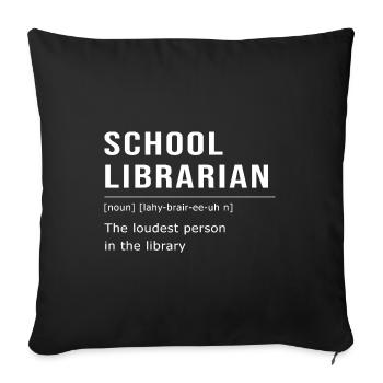 Bibliothèque de lecture Rat de bibliothèque - Housse de coussin décorative 45 x 45 cm - noir - Devant
