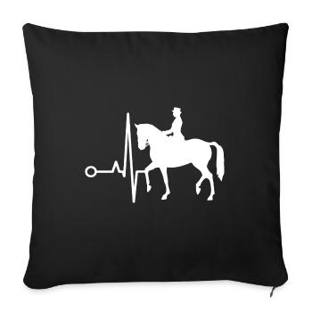 Dressage Dressage Rider Riding Horse - Sofa pillowcase 17,3'' x 17,3'' (45 x 45 cm) - black - Front