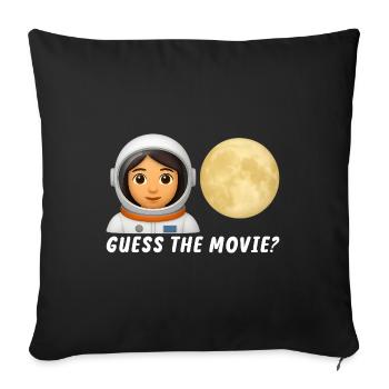 Astronaut and Full Moon Illustration - Sofa pillowcase 17,3'' x 17,3'' (45 x 45 cm) - black - Front