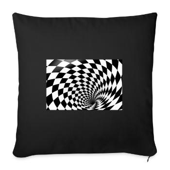 Hypnotic Checkerboard Spiral - Sofa pillowcase 17,3'' x 17,3'' (45 x 45 cm) - black - Front
