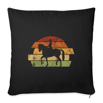 Dressage Équitation Cavaliers de dressage Équitation Équitation - Housse de coussin décorative 45 x 45 cm - noir - Devant