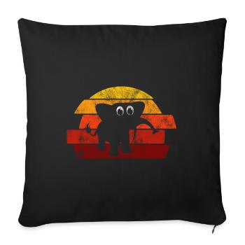 Eléphant éléphant pour enfants - Housse de coussin décorative 45 x 45 cm - noir - Devant