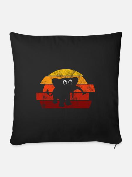 Elefanten Elefant für Kinder - Sofakissenbezug 45 x 45 cm - Schwarz